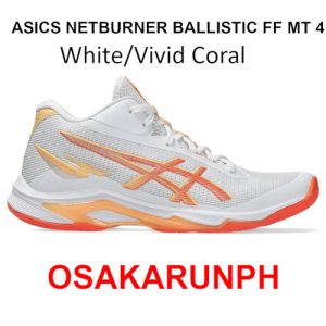 Asics Netburner Ballistic FF MT 4 - White / Vivid Coral